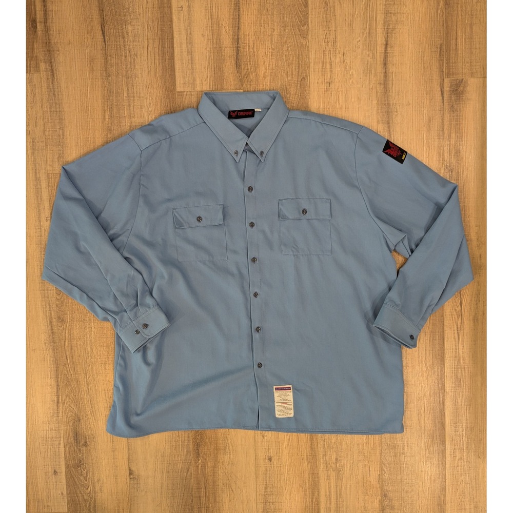 DRIFIRE FR HRC2 Arc Flash Flame Resistant Shirt 3XL Blue USA ASTM F1506 NFPA